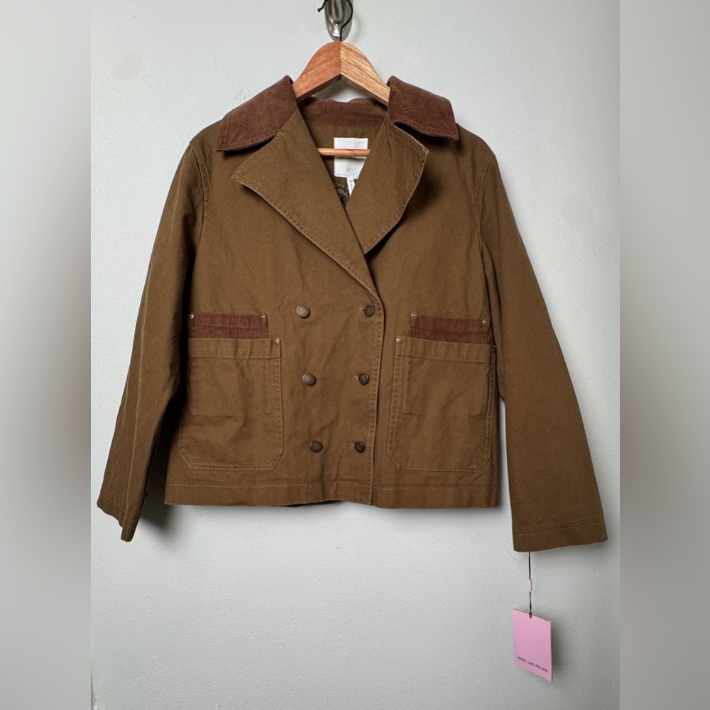 NWT Anthropologie Avec Les Filles Cotton Twill Heritage Chore Coat in Thyme S - Picture 6 of 15
